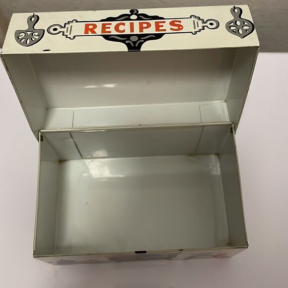 Vtg Kitschy mid Century Stylecraft tin recipe box - Picture 9 of 9